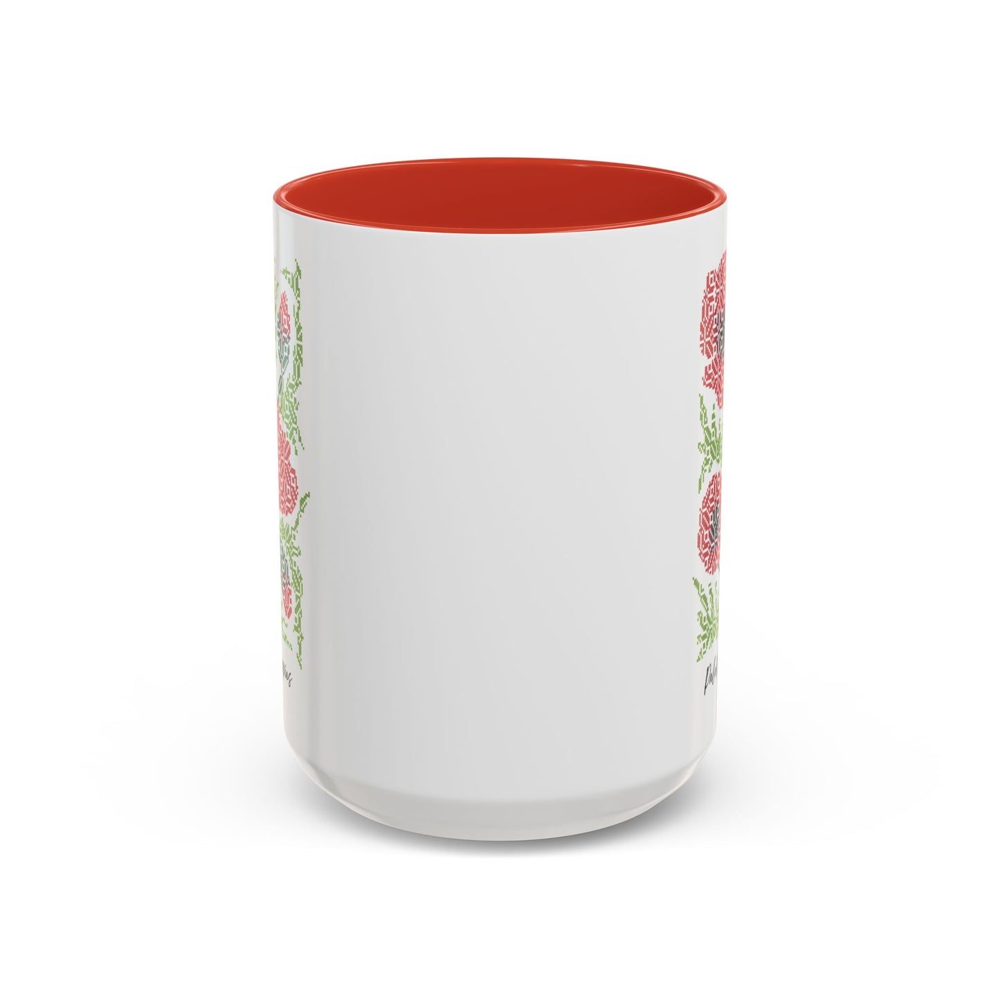 Palestinian Poppies Mug, A Sip of Palestinian Heritage.