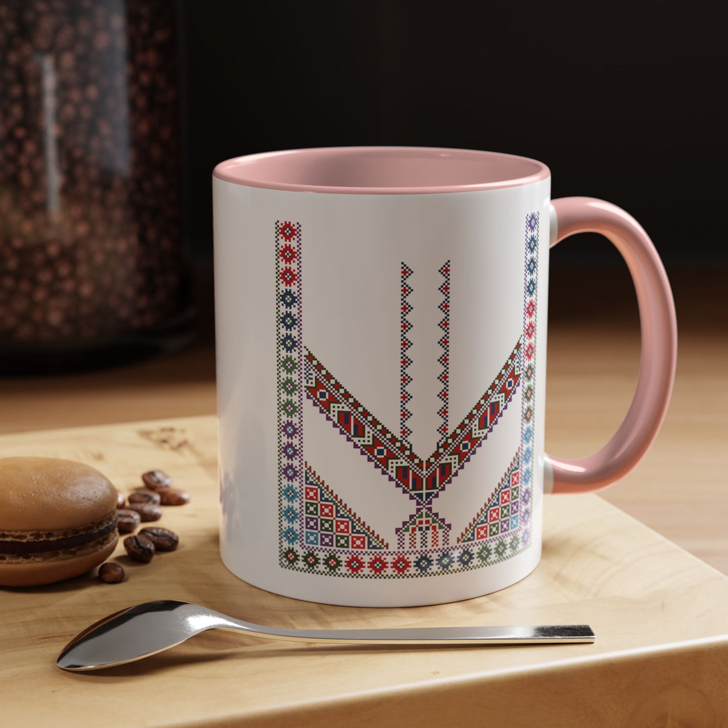 "Stones of Home" Tulkaram Chest Panel Mug,  A Sip of Palestinian Heritage.