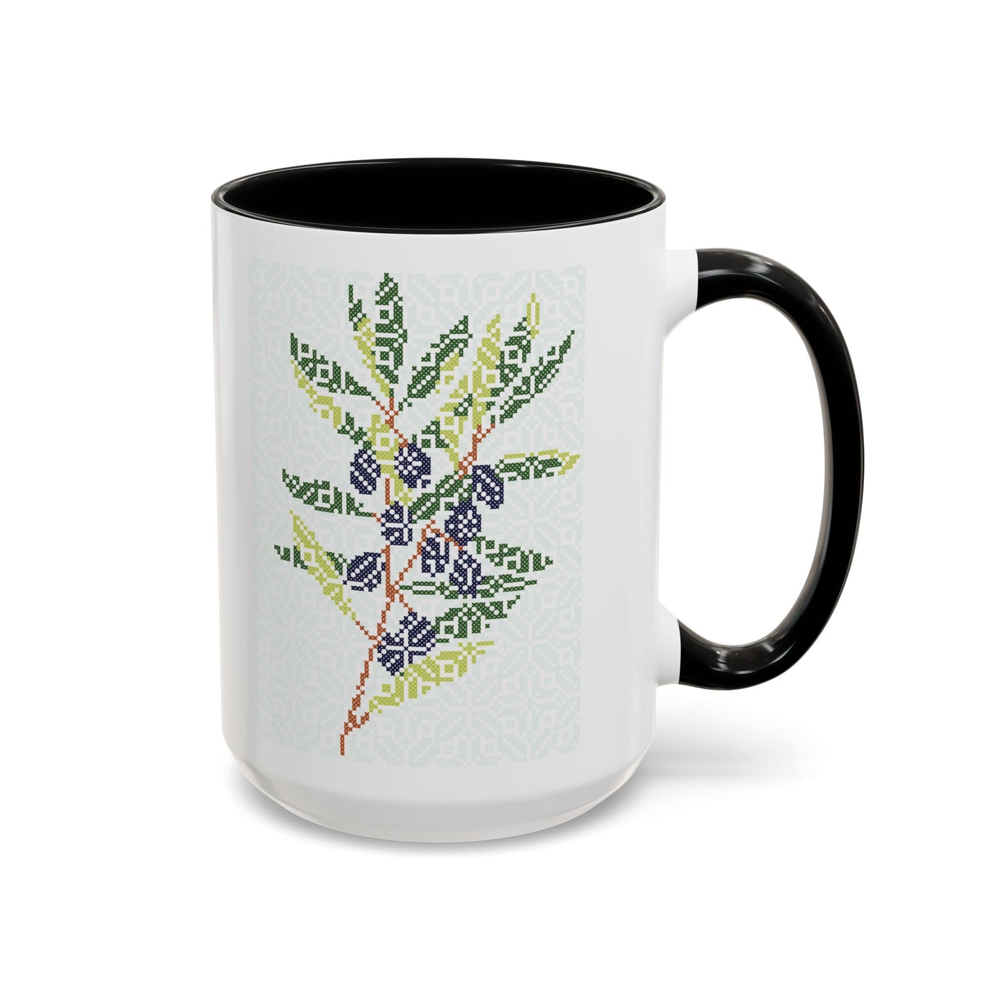 Palestinian Olive Branch Mug, A Sip of Palestinian Heritage.