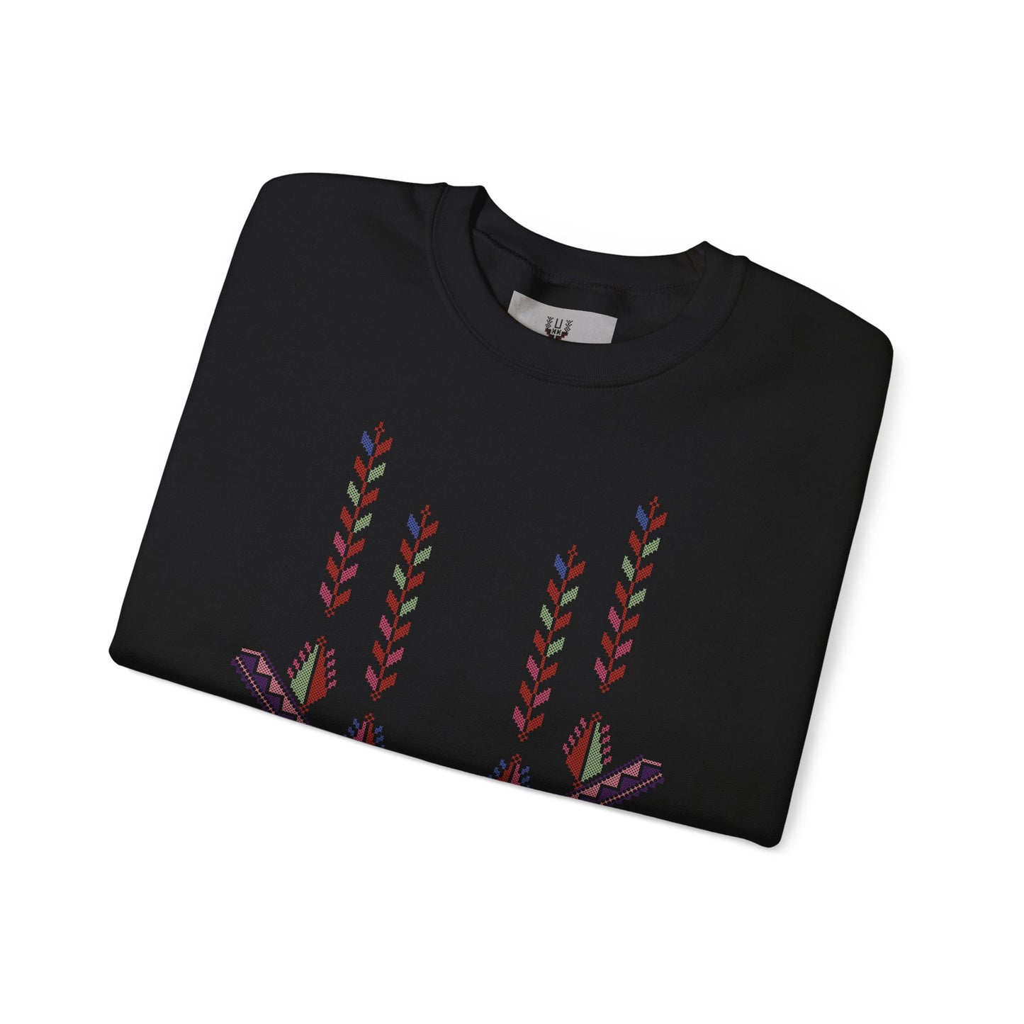 Gaza Chest Panel- Palestinian Thobe Design (4)- Crewneck Sweatshirt.