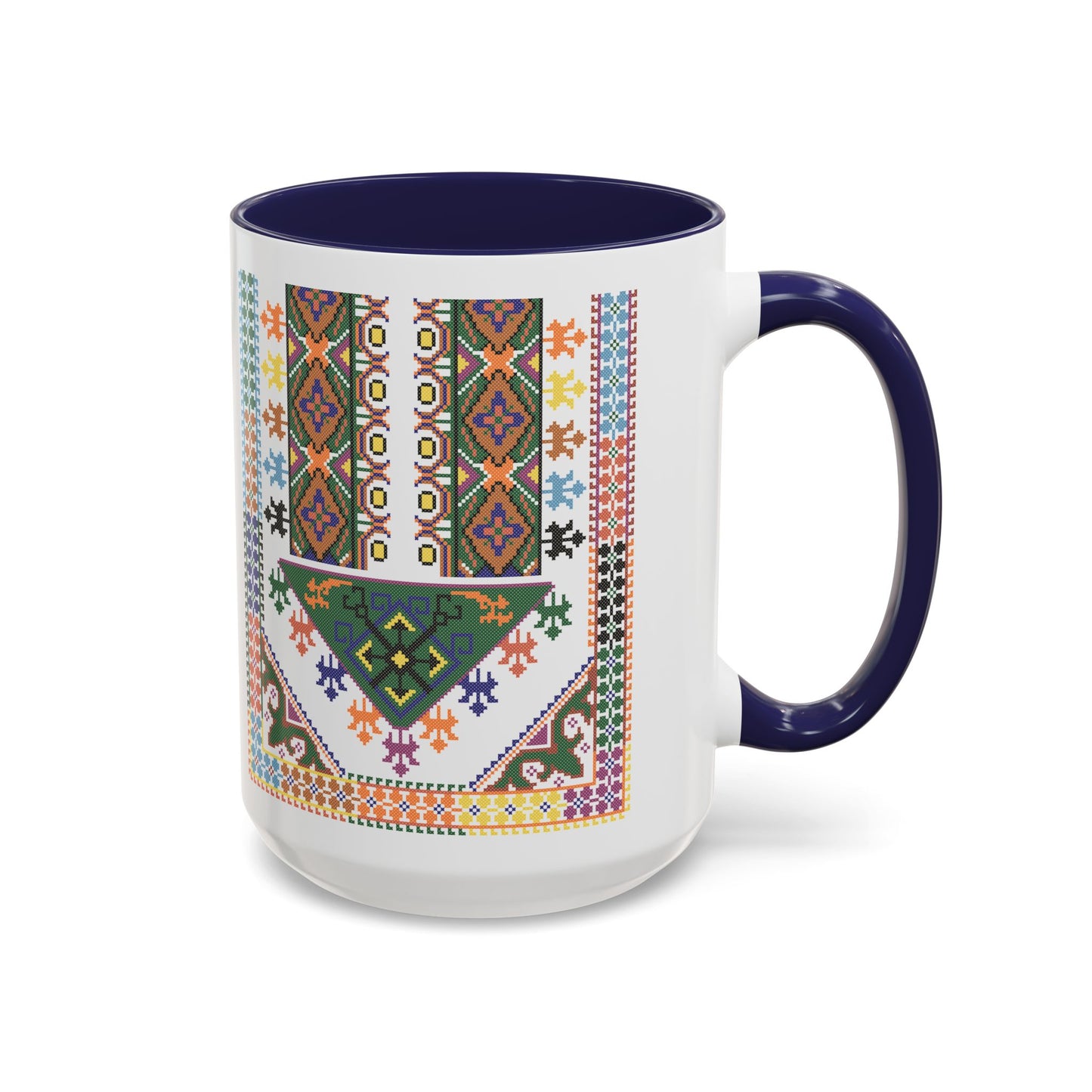 "Basil" Tulkaram Chest Panel Mug,  A Sip of Palestinian Heritage.