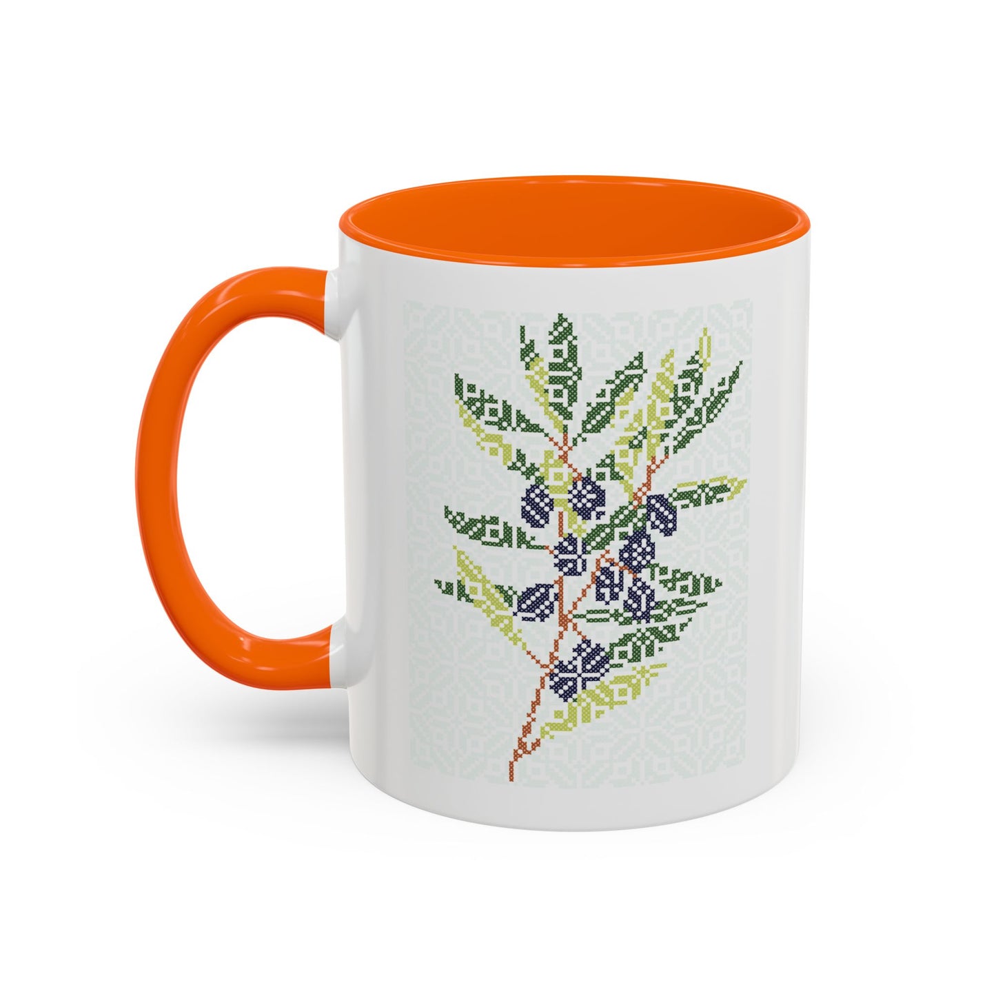 Palestinian Olive Branch Mug, A Sip of Palestinian Heritage.