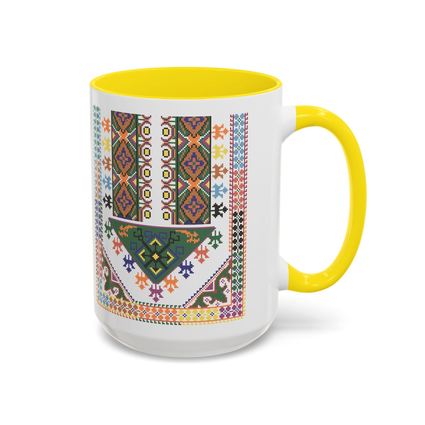 "Basil" Tulkaram Chest Panel Mug,  A Sip of Palestinian Heritage.