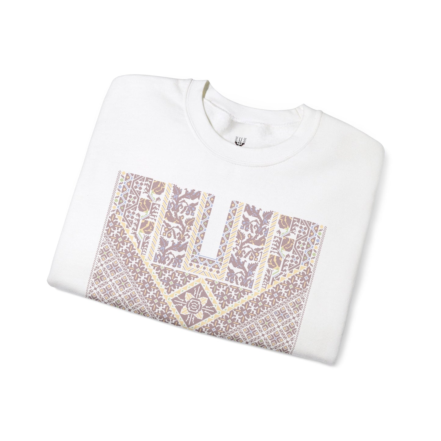 Jersulem Chest Panel- Palestinian Thobe Design (Khirbet Louz)- Crewneck Sweatshirt.