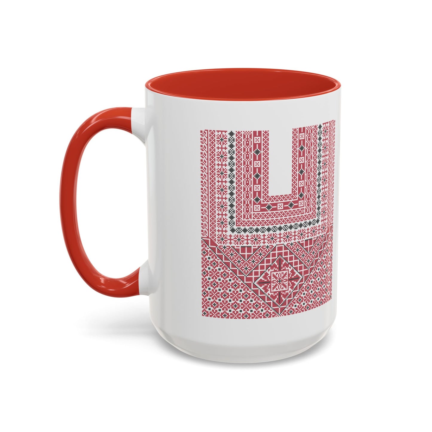 Ramallah Chest Panel, The Heritage Threads Mug (Third), A Sip of Palestinian Heritage.