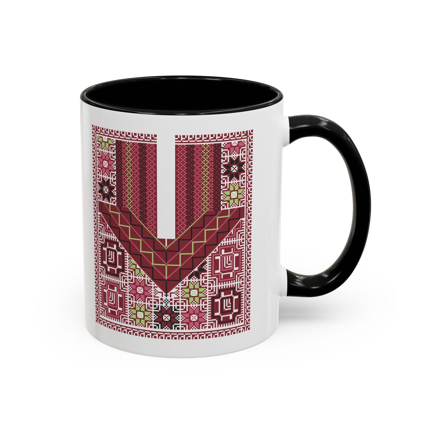 Ramallah Chest Panel, The Heritage Threads Mug (Second), A Sip of Palestinian Heritage.