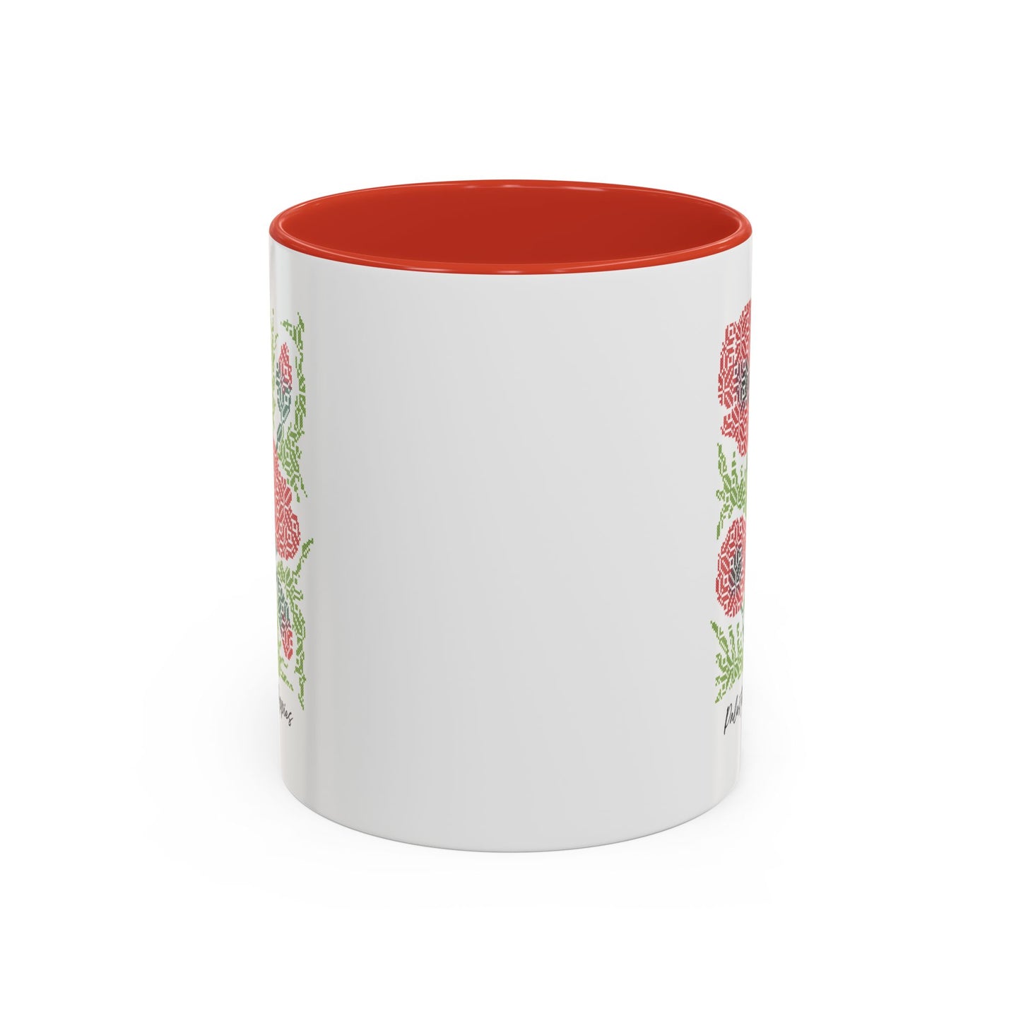 Palestinian Poppies Mug, A Sip of Palestinian Heritage.