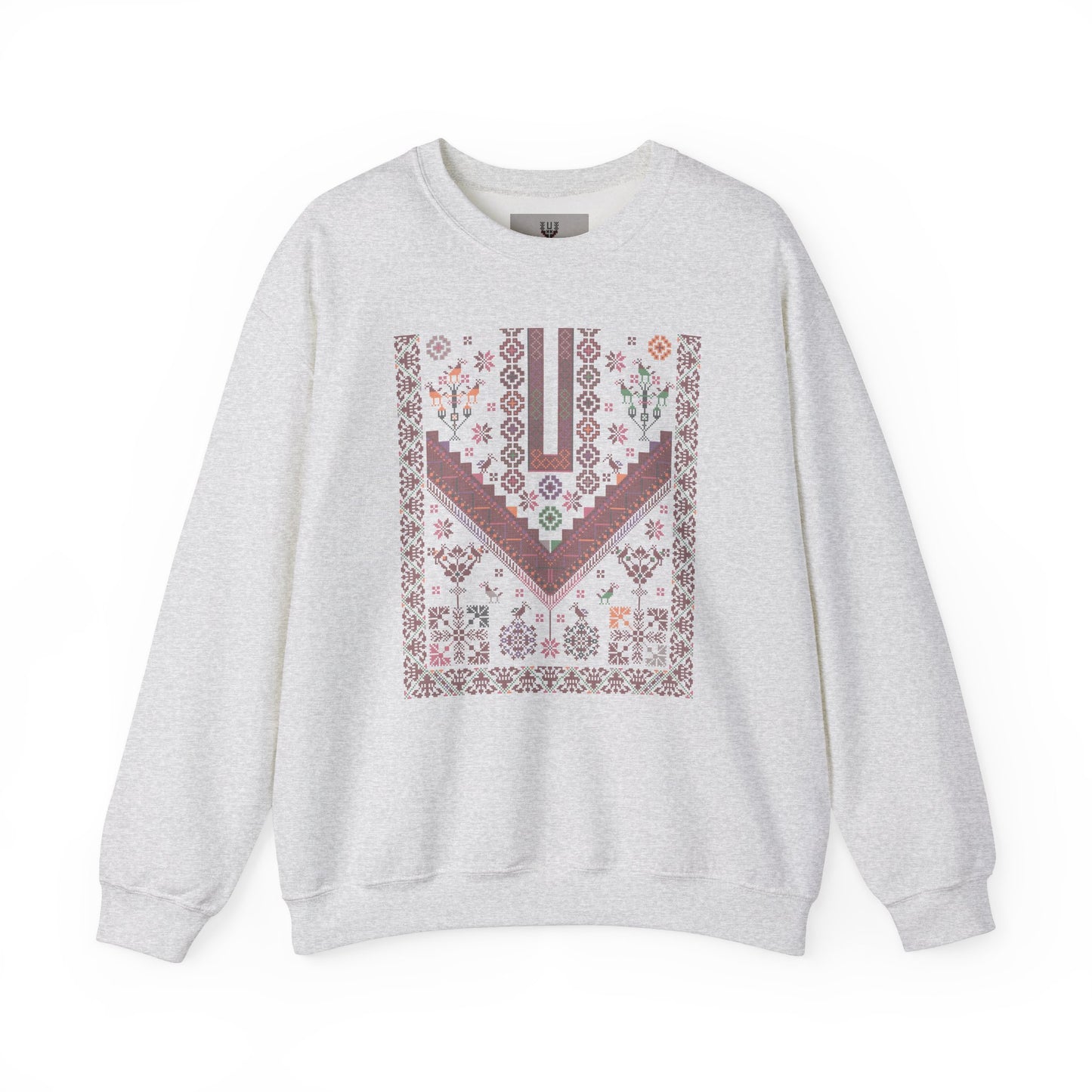 Jersulem Chest Panel- Palestinian Thobe Design (Lifta and Deir Yaseen)- Crewneck Sweatshirt.