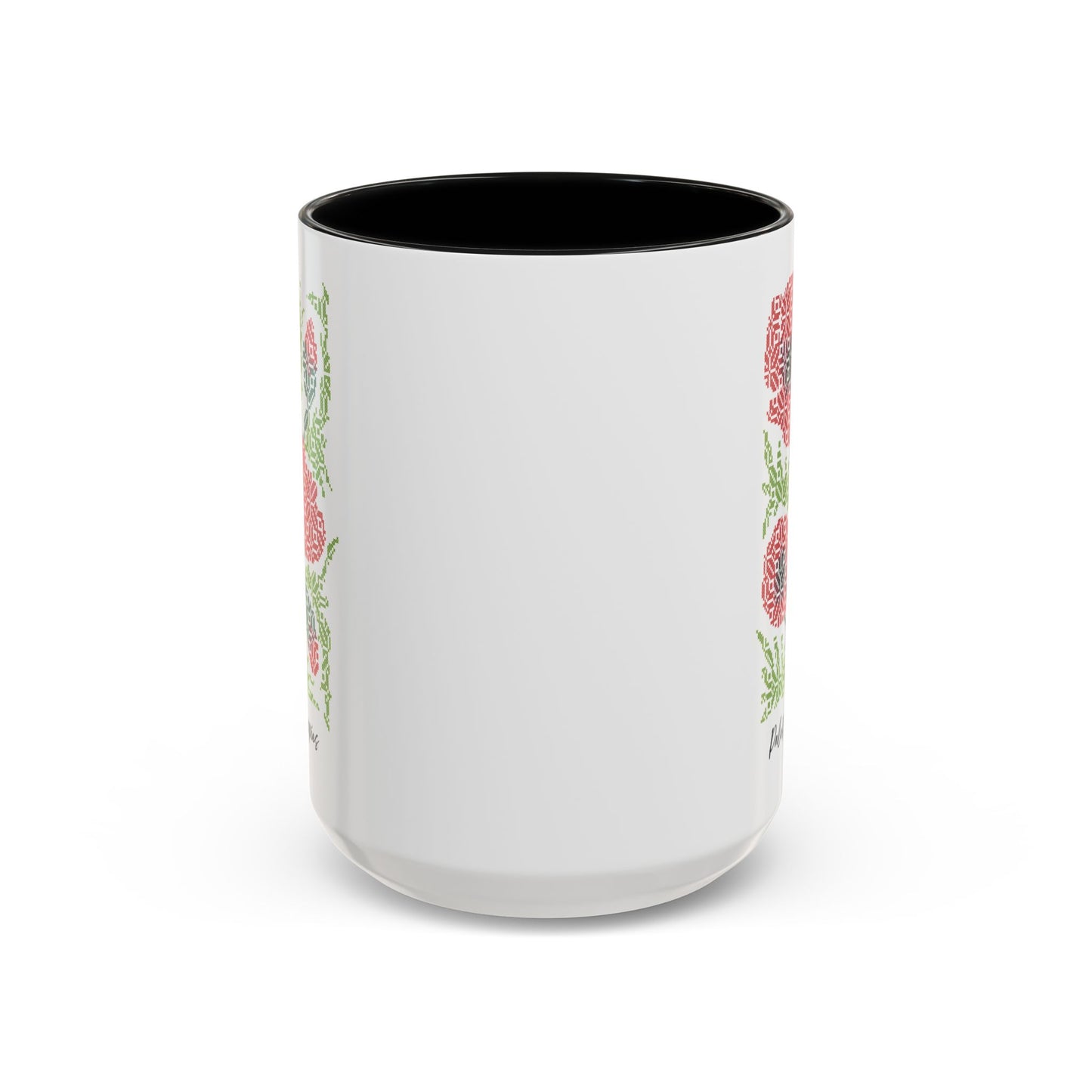 Palestinian Poppies Mug, A Sip of Palestinian Heritage.