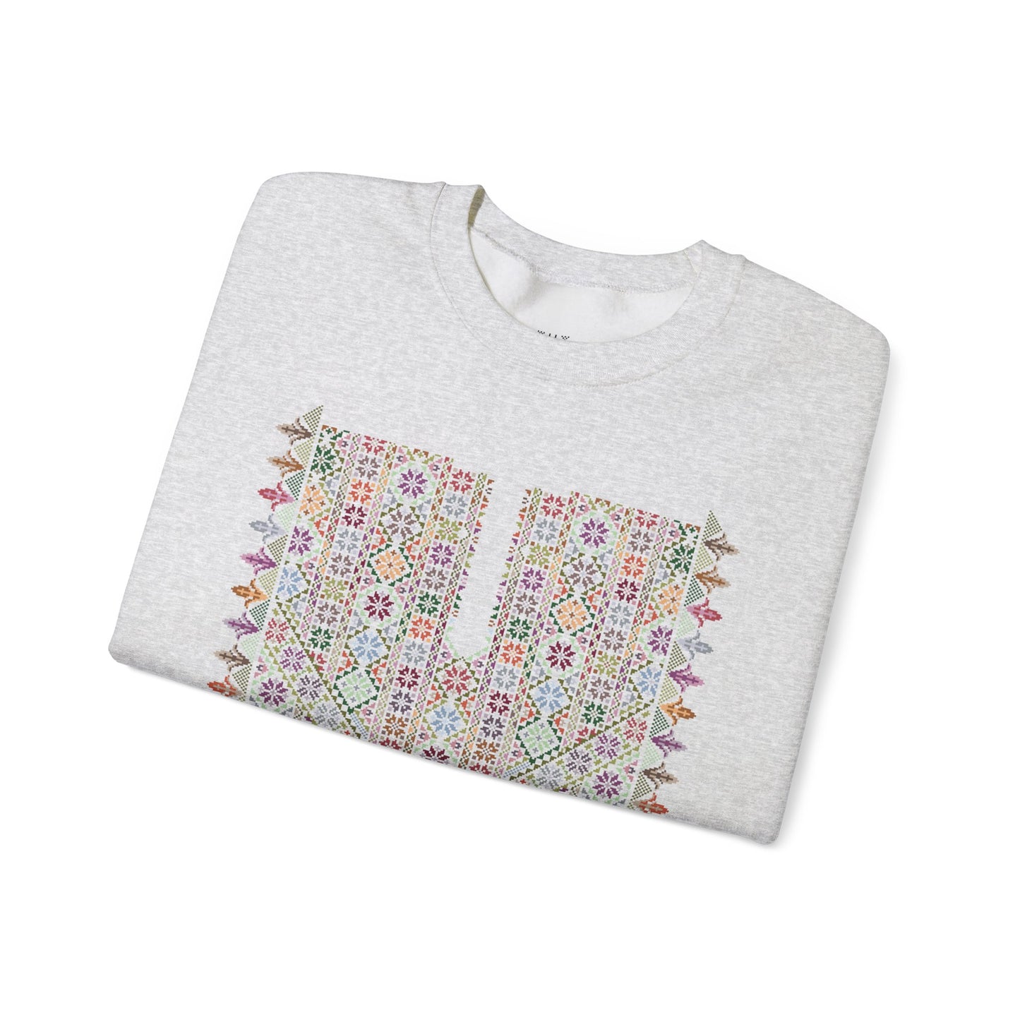 Hebron Garden "Floral" Chest Panel- Palestinian Thobe Design- Crewneck Sweatshirt.