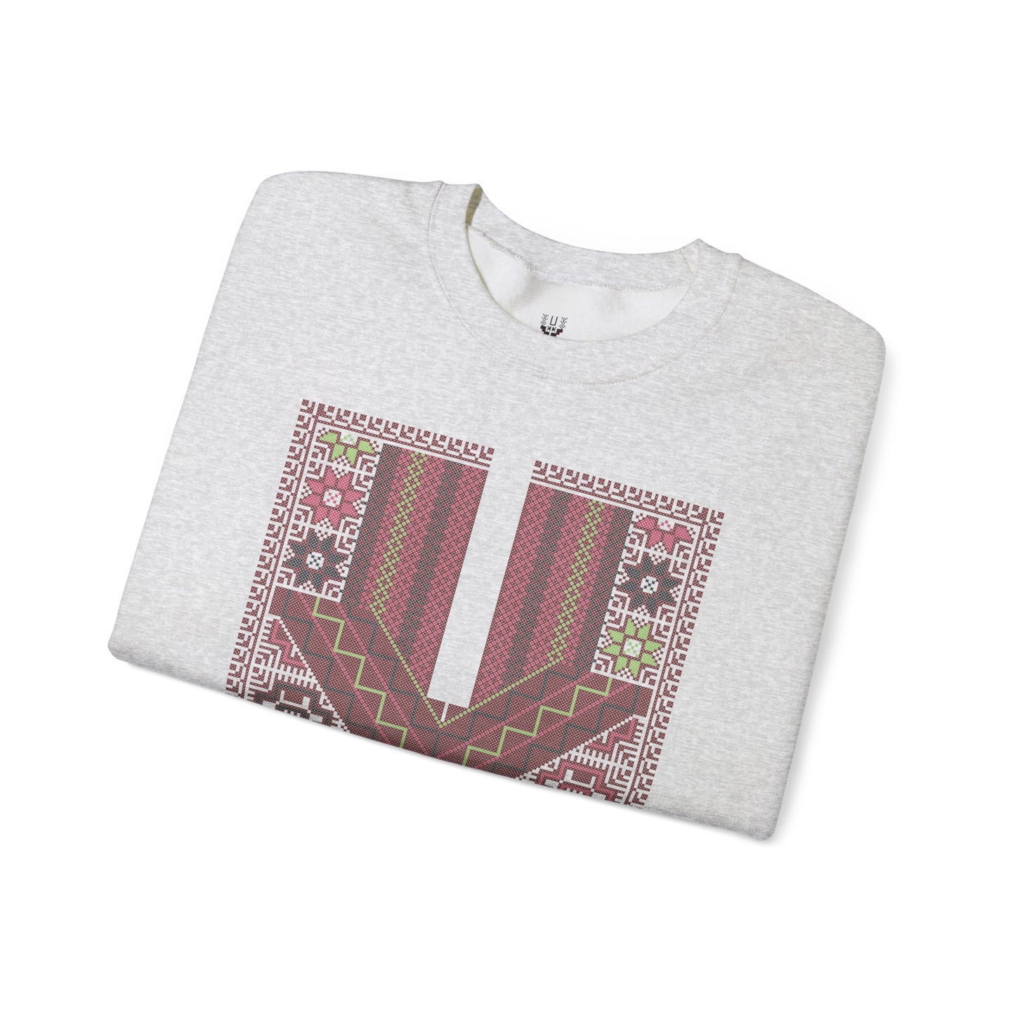 Ramallah Chest Panel- Palestinian Thobe Design (Second)- Crewneck Sweatshirt.