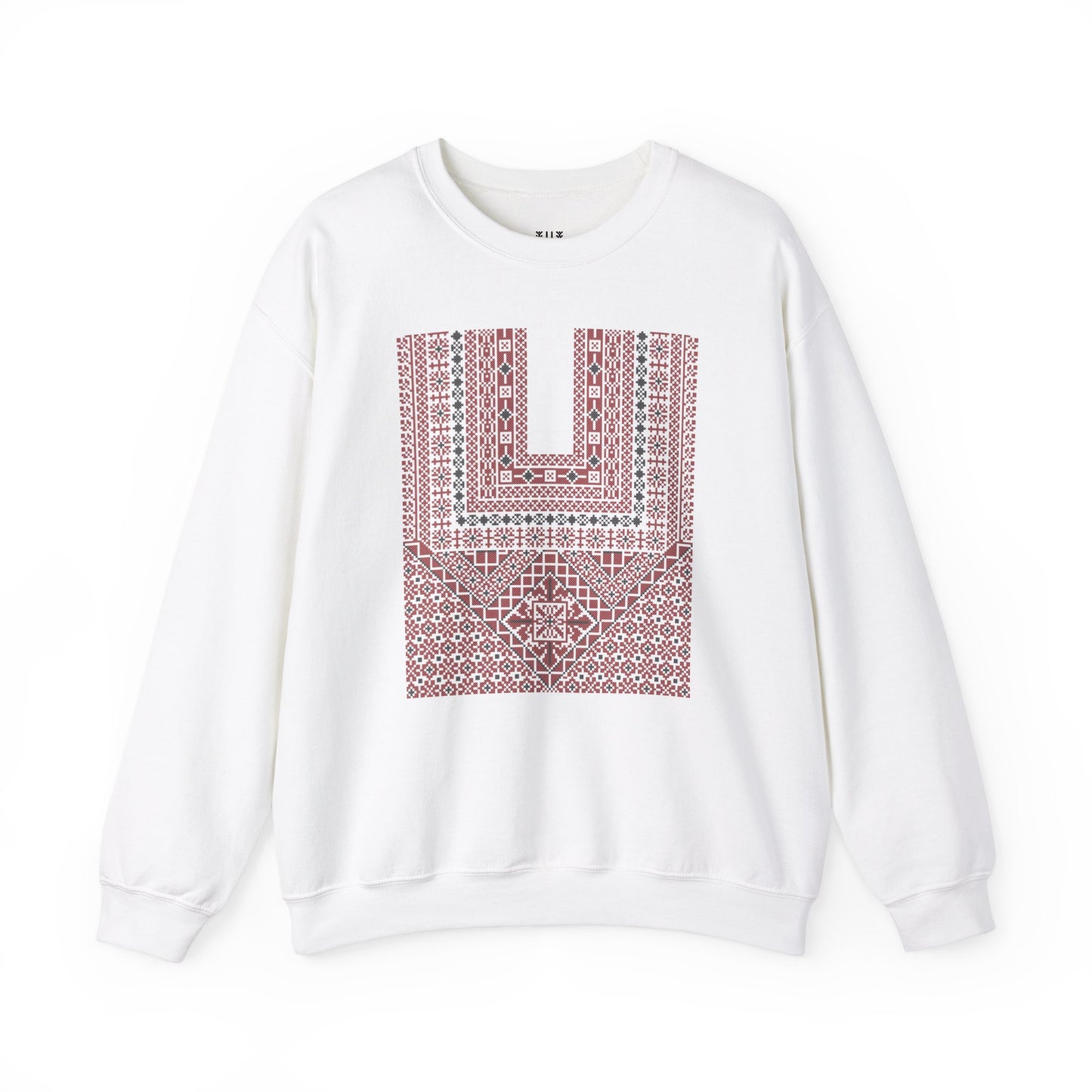 Ramallah Chest Panel- Palestinian Thobe Design (Third)- Crewneck Sweatshirt.