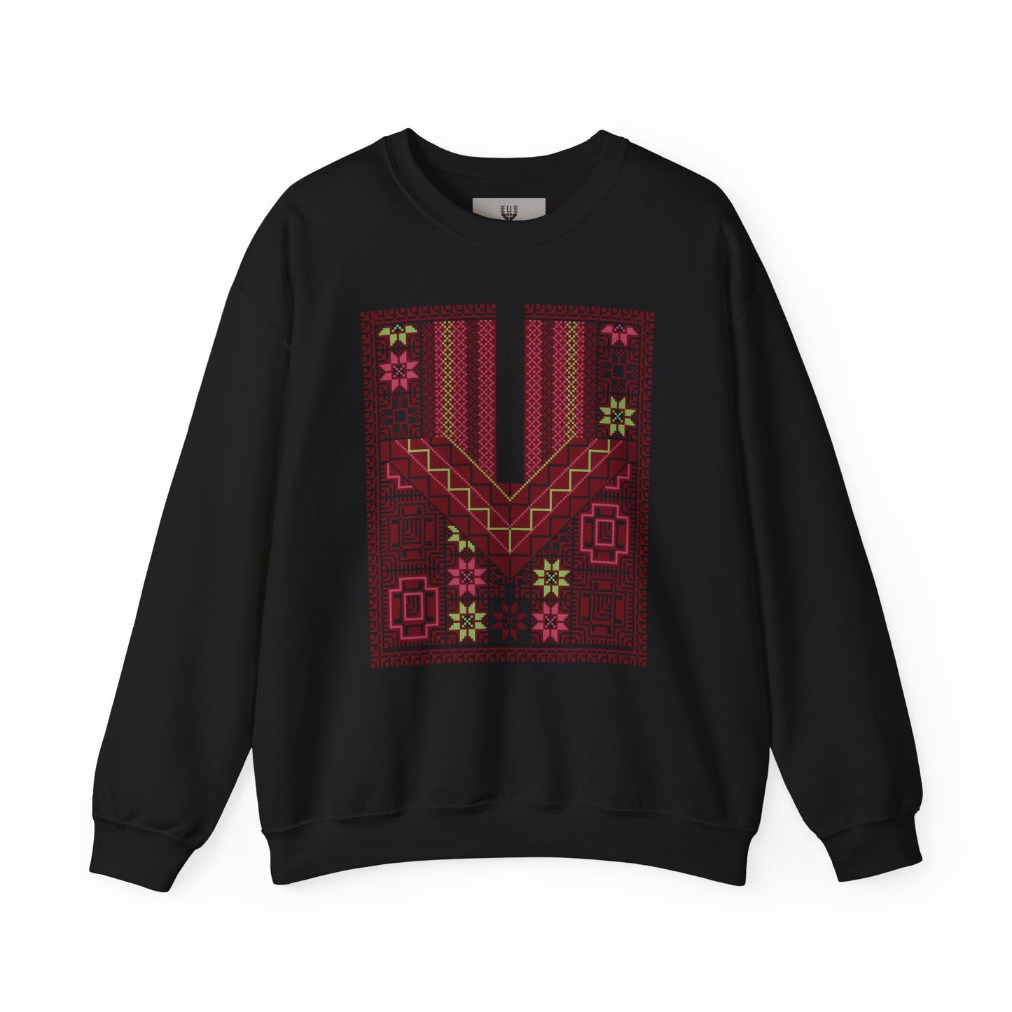 Ramallah Chest Panel- Palestinian Thobe Design (Second)- Crewneck Sweatshirt.