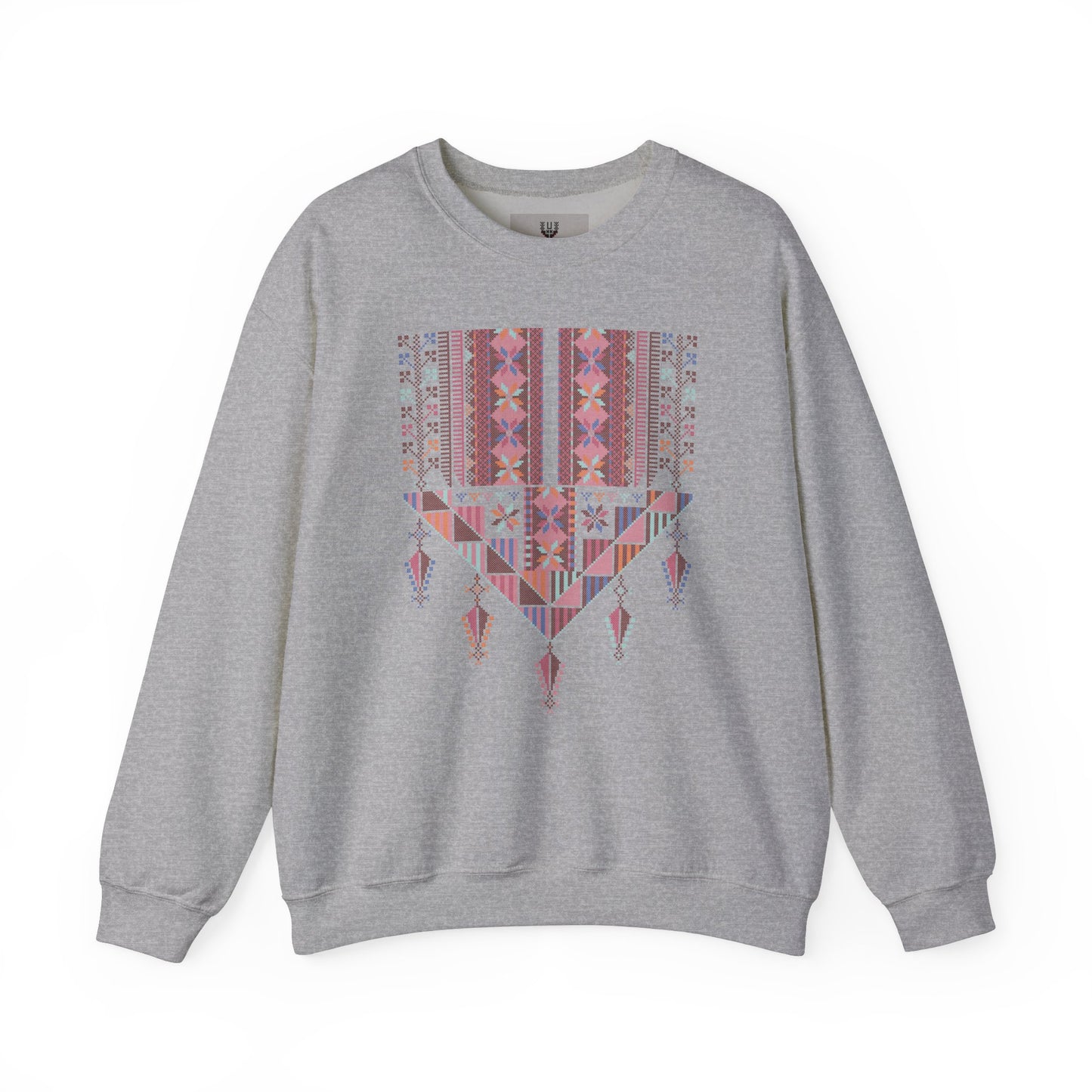 Gaza Chest Panel- Palestinian Thobe Design (2)- Crewneck Sweatshirt.